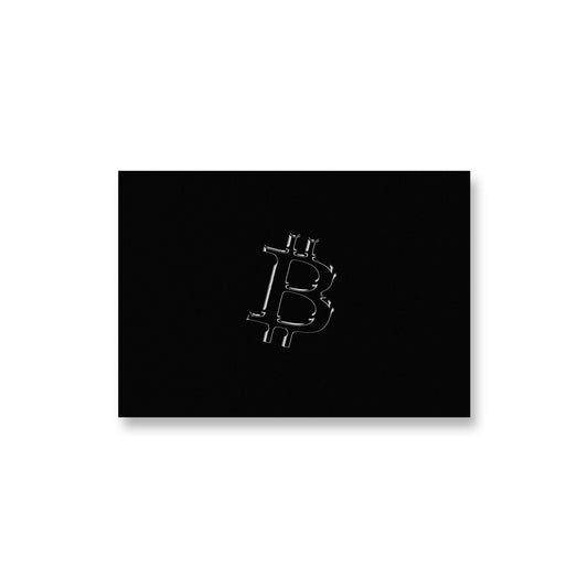 btc bitcoin chrome logo poster 
