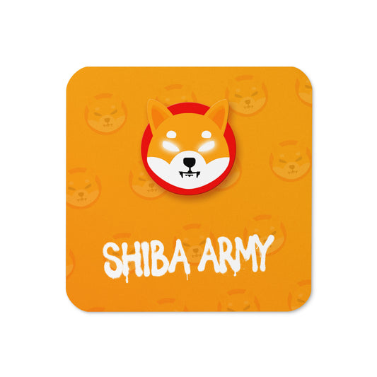 Shiba Inu Logo Cork-back Coaster