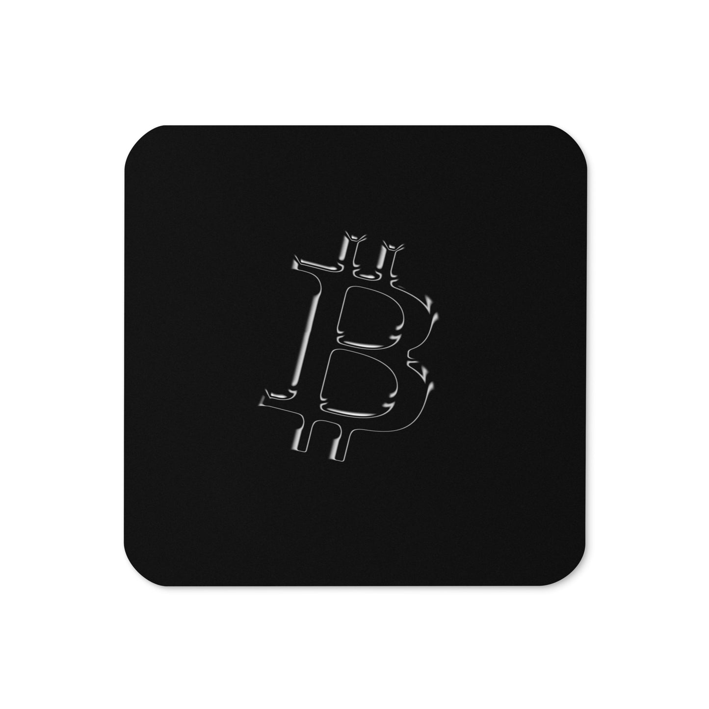 Bitcoin Chrome Cork-back Coaster