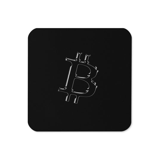 Bitcoin Chrome Cork-back Coaster