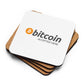 Bitcoin Accepted Cork-back Coaster