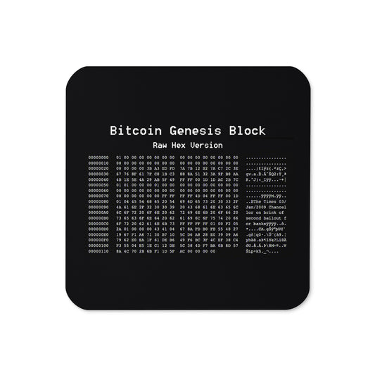 Bitcoin Genesis Block Cork-back Coaster