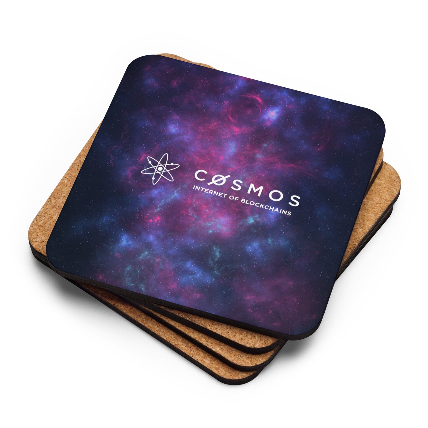 cosmos logo cork back coaster