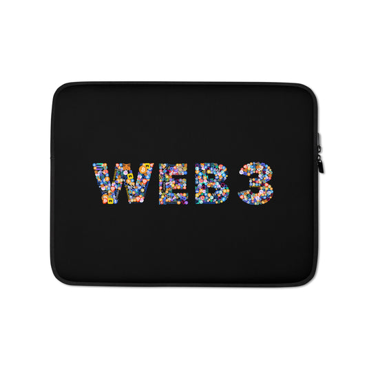 web3 laptop sleeve 13 with crypto and web3 logo