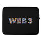 web3 laptop sleeve 15 with crypto and web3 logo
