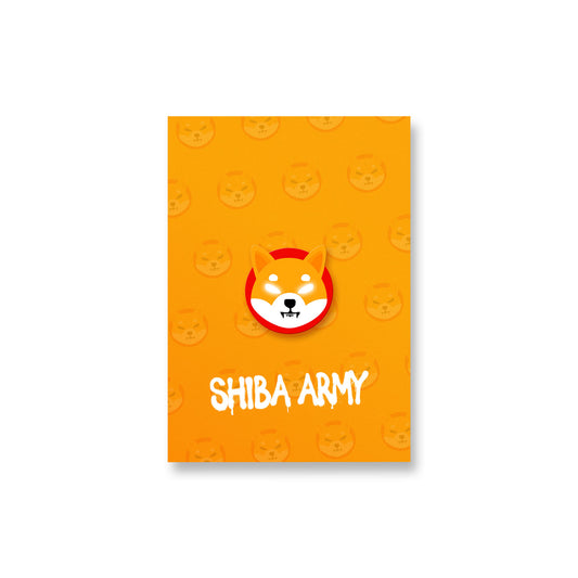 shiba inu token meme coin logo poster shiba army art